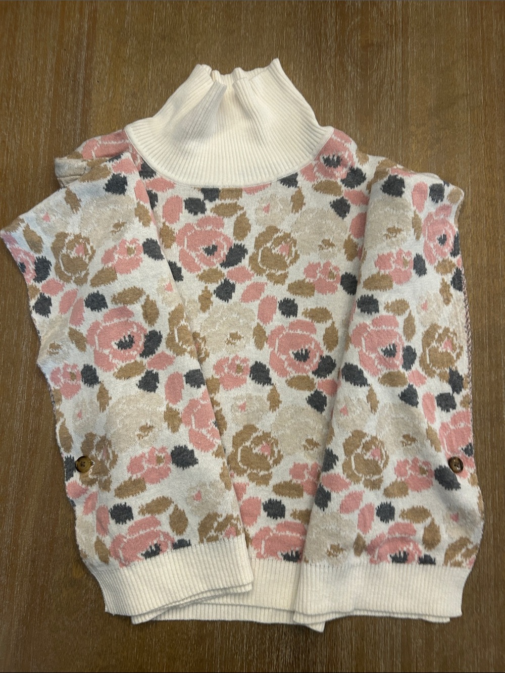 Janie and Jack Pink and Cream Floral Knit Vest